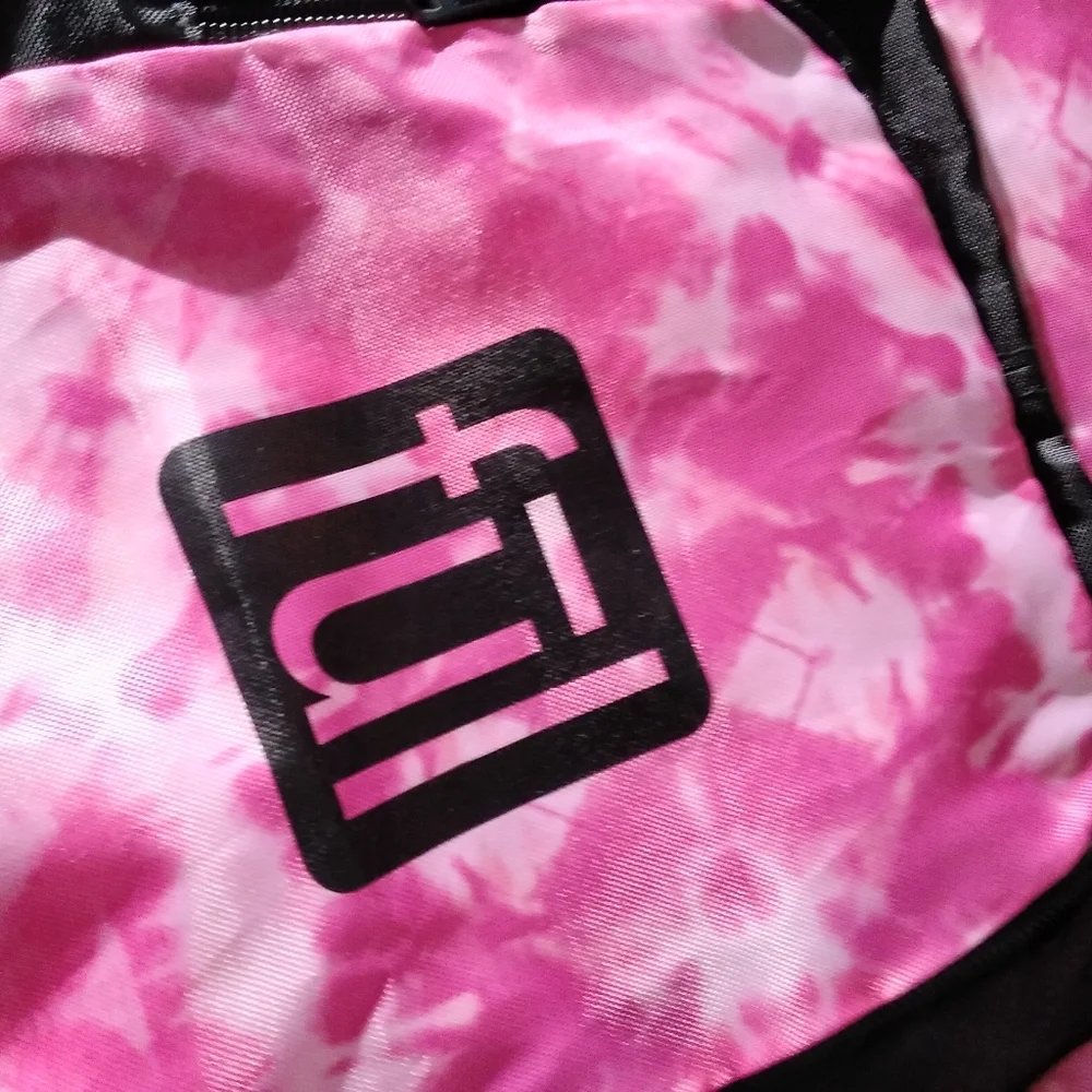 Vtg Fül Pink Tie Dye Drawstring Backpack Cinch Bag Retro Y2K Sport Streetwear
